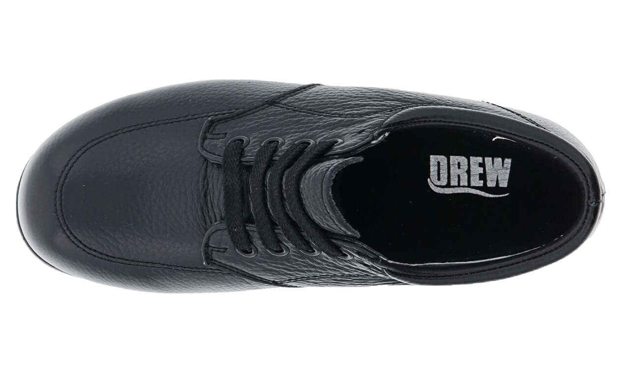 DREW SHOES | NEW VILLAGER-Black Soft Pebble Leather