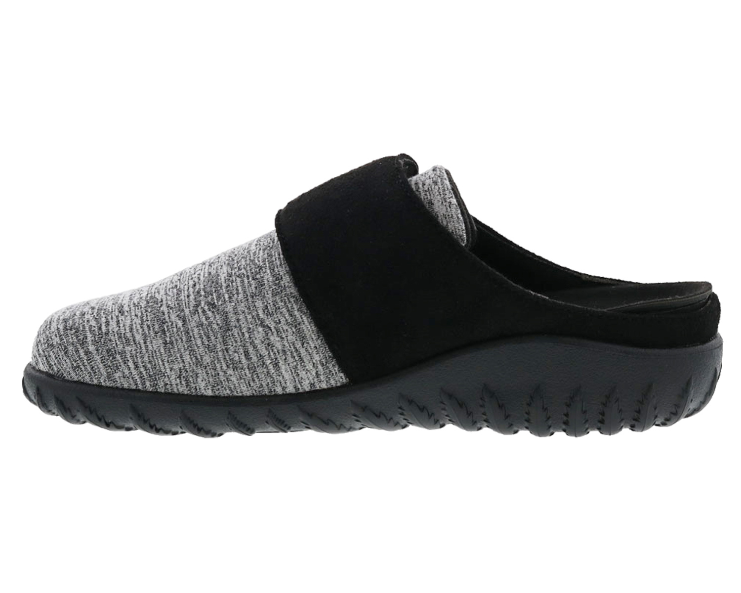 DREW SHOES | SUNSHINE-Black Microsuede/Grey Fabric Stretch