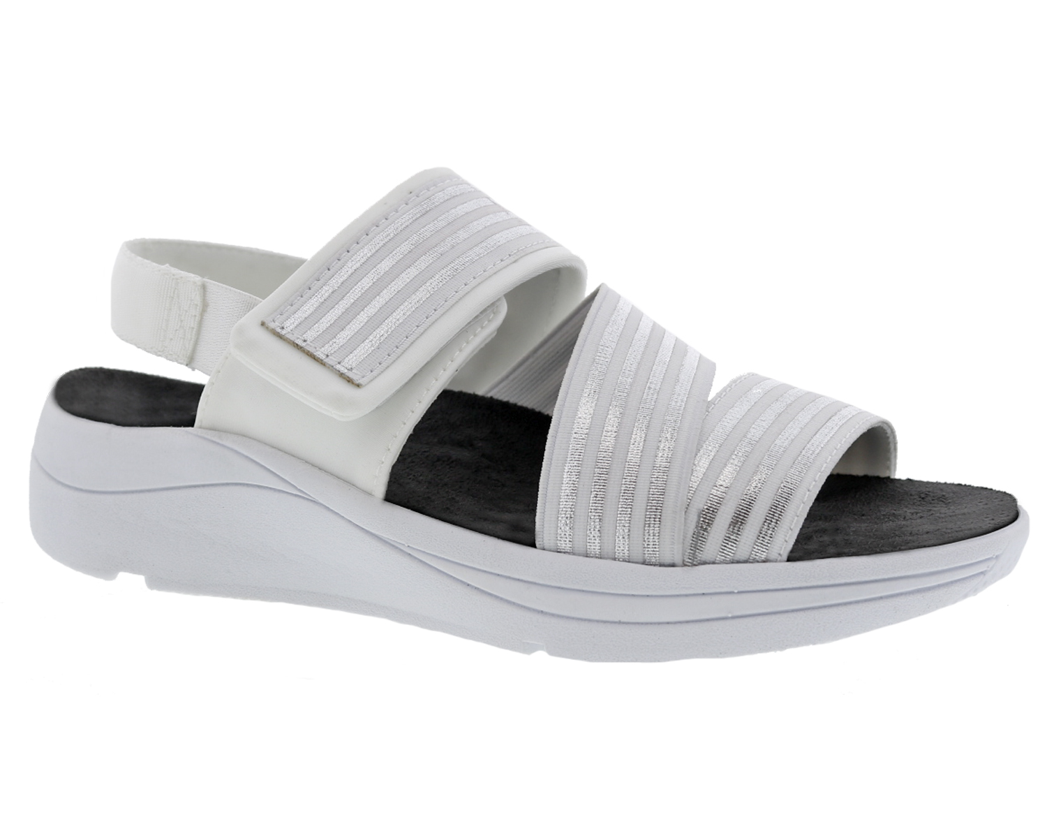 DREW SHOES | SUTTON-White/Silver Combo - Click Image to Close