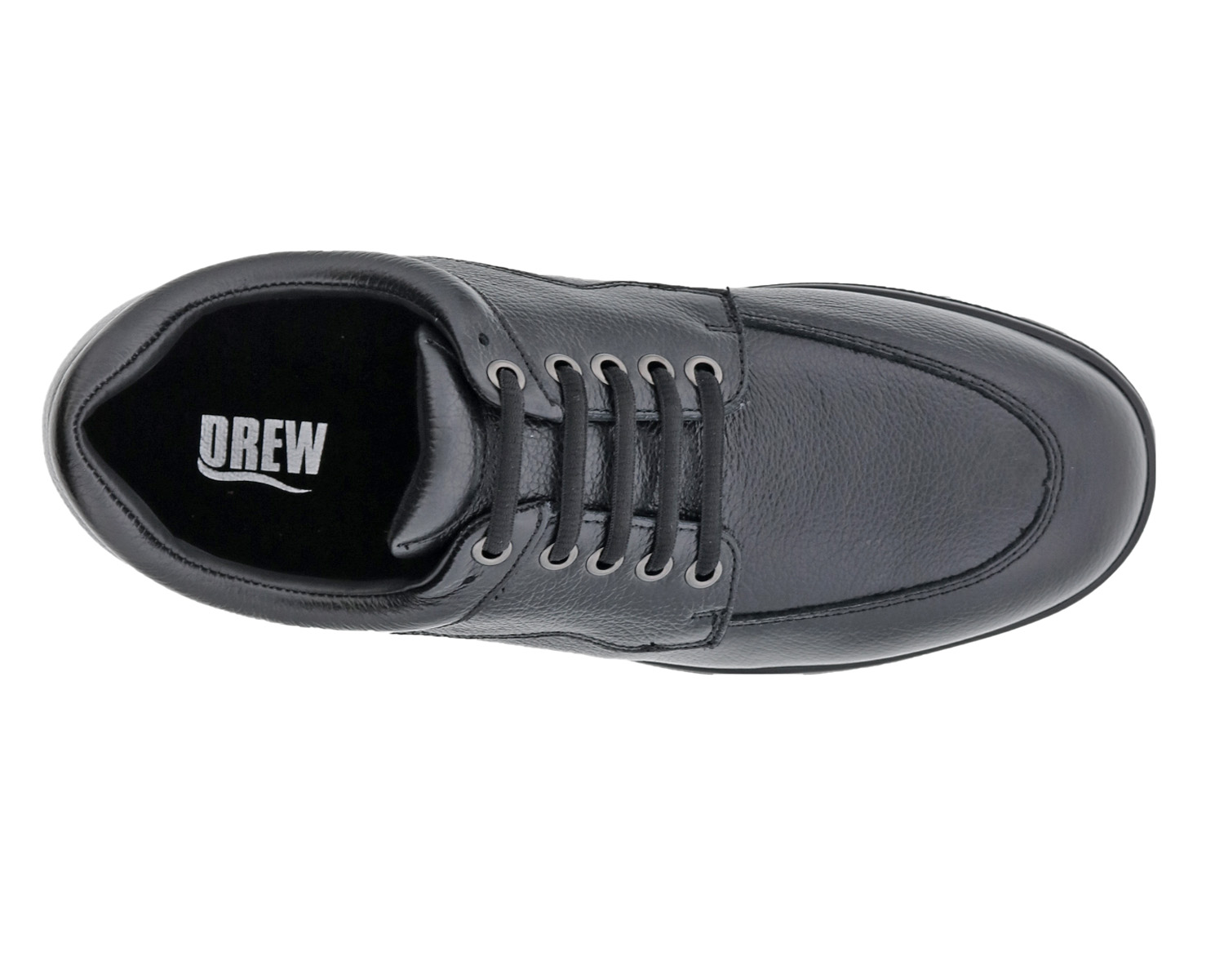 DREW SHOES | WALKER II-Black Pebbled Leather